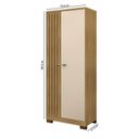 Ver imagem 5 de Guarda Roupa Casal Modena com Espelho 6 Portas e Armário Multiuso Versatile Carvalho Americano Off W
