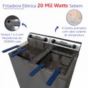 Ver imagem 2 de Fritador Fritadeira Elétrica Profissional Alimento Congelado Porção 2 Resistencias 20000w Sebem