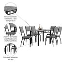 Ver imagem 5 de Conjunto Sala de Jantar Mesa Tampo Granito 1,40m com 6 Cadeiras Diana Artefamol Preto/platina