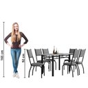 Ver imagem 6 de Conjunto Sala de Jantar Mesa Tampo Granito 1,40m com 6 Cadeiras Diana Artefamol Preto/platina