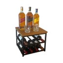 Ver imagem 2 de Suporte para Garrafas Adega de Bancada Mesa Estilo Industrial