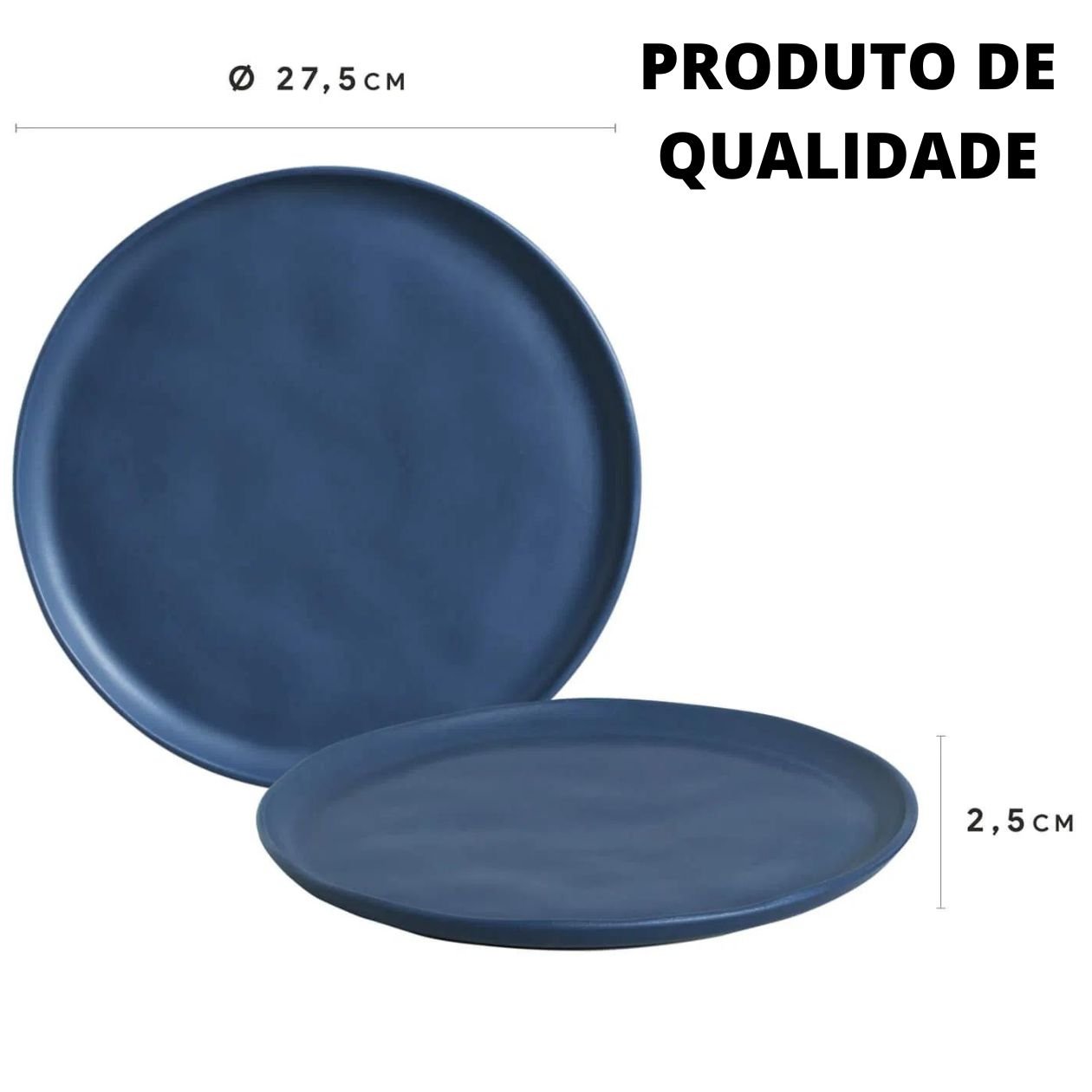 Kit 6 Prato Raso 6 Prato Sobremesa Stoneware Porto Brasil - 10