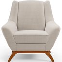 Ver imagem 5 de Kit 02 Poltronas Decorativa Fixa Base de Madeira Castanho Juliet D02 Bouclê Creme B-54 - Lyam Decor