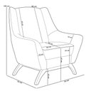 Ver imagem 3 de Kit 02 Poltronas Decorativa Fixa Base de Madeira Castanho Juliet D02 Bouclê Creme B-54 - Lyam Decor