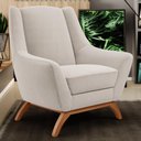 Ver imagem 6 de Kit 02 Poltronas Decorativa Fixa Base de Madeira Castanho Juliet D02 Bouclê Creme B-54 - Lyam Decor