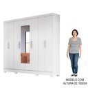 Ver imagem 5 de Guarda Roupa Casal com Espelho 8 Portas 236cm Ágata M07 Branco - Mpozenato
