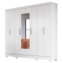 Ver imagem 1 de Guarda Roupa Casal com Espelho 8 Portas 236cm Ágata M07 Branco - Mpozenato