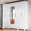 Ver imagem 2 de Guarda Roupa Casal com Espelho 8 Portas 236cm Ágata M07 Branco - Mpozenato