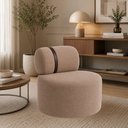Ver imagem 2 de Poltrona Orgânica Moderna Decorativa para Sala Bouclé:Bouclé Capuccino