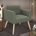 Ver imagem 6 de Poltrona Sala de Estar Pé Palito Natural Elisa Bouclê Menta D03 - D'Rossi
