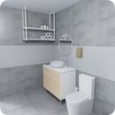 Ver imagem 2 de Nicho Branco Prateleira Suspensa Teto Banheiro Branca 1.20mt