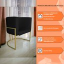 Ver imagem 7 de Kit 3 Poltronas Decorativa Luana Base Gold Pu Preto - Montanaris Decor Md Montanaris Decor