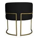 Ver imagem 5 de Kit 3 Poltronas Decorativa Luana Base Gold Pu Preto - Montanaris Decor Md Montanaris Decor