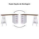 Ver imagem 5 de Mesa Escrivaninha 5 Gavetas 2 Prateleiras 136 cm Nogal Branco Artany