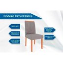 Ver imagem 2 de Mesa Cozinha Ester Tampo Madeirado Oval C/ Vidro 210x100cm e 6 Cadeiras Clarice Cinamomo/off White
