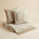Ver imagem 3 de Kit Manta e Almofadas Decorativas para Sofá Chade Bege - Nexta Casa