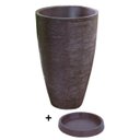 Ver imagem 4 de Vaso Com Prato Planta Oval Moderno Polietileno 45x30 BGPLASTICOS V13 AZUL ARARA 009