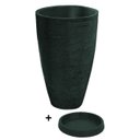 Ver imagem 3 de Vaso Com Prato Planta Oval Moderno Polietileno 45x30 BGPLASTICOS V13 AZUL ARARA 009