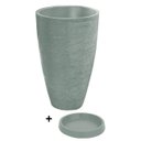 Ver imagem 5 de Vaso Com Prato Planta Oval Moderno Polietileno 45x30 BGPLASTICOS V13 AZUL ARARA 009