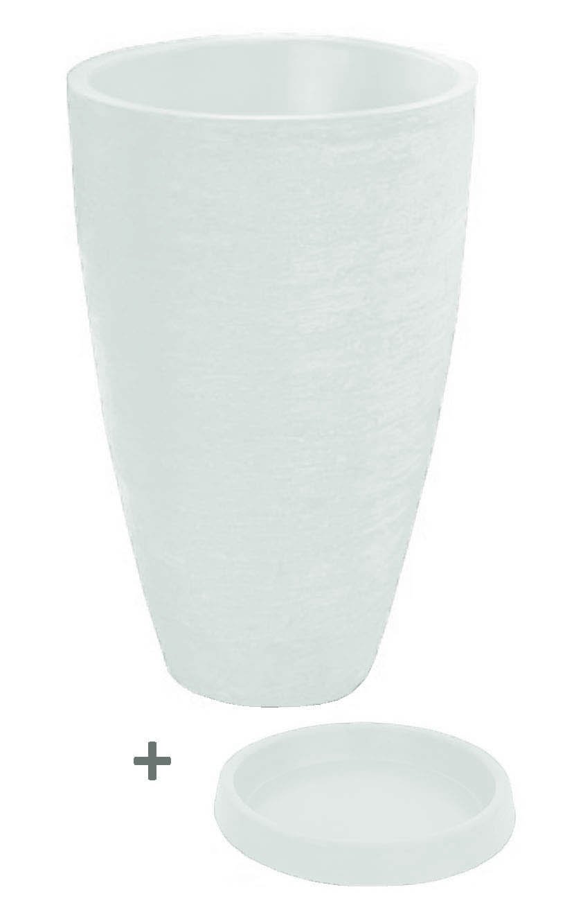 Vaso Com Prato Planta Oval Moderno Polietileno 45x30 BGPLASTICOS V13 AZUL ARARA 009 - 7