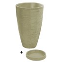Ver imagem 1 de Vaso Com Prato Planta Oval Moderno Polietileno 45x30 BGPLASTICOS V13 AZUL ARARA 009