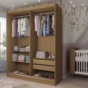 Ver imagem 2 de Guarda-roupa Infantil Swift 2 Portas 2 Gavetas Cinamomo/branco - Panorama Móveis