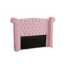 KIT + Cabeceira Com Recamier Baú Dunas Princesa em captonê 0,90 solteiro Cama Box Rosa Bebê Corino D - 2