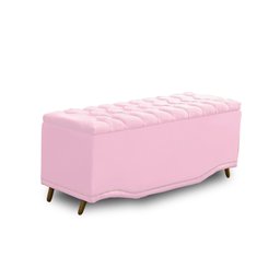 KIT + Cabeceira Com Recamier Baú Dunas Princesa em captonê 0,90 solteiro Cama Box Rosa Bebê Corino D - 3
