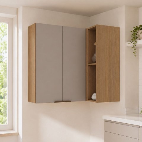 Armário Aéreo Canto Reto 2 Portas 95cm Vitra Luciane Móveis