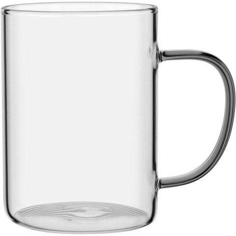 Caneca de Borossilicato 450ml Transparente 12x8x8cm Café Chá Leite Chocolate