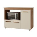 Ver imagem 1 de Balcão Cozinha para Forno Micro-ondas Multiuso Liz 03 Portas Savana Off White - Desk Design