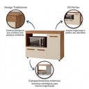 Ver imagem 4 de Balcão Cozinha para Forno Micro-ondas Multiuso Liz 03 Portas Savana Off White - Desk Design