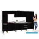 Ver imagem 3 de Armário de Cozinha Completa Modulada 320cm 6 Peças Milão Menu Móveis Preto