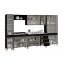 Ver imagem 4 de Armário de Cozinha Completa Modulada 320cm 6 Peças Milão Menu Móveis Preto