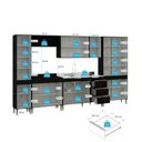 Ver imagem 5 de Armário de Cozinha Completa Modulada 320cm 6 Peças Milão Menu Móveis Preto