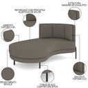 Ver imagem 3 de Chaise Longue Divã 164cm Braço Esquerdo Logus D06 Bouclê Bege Escuro - Mpozenato