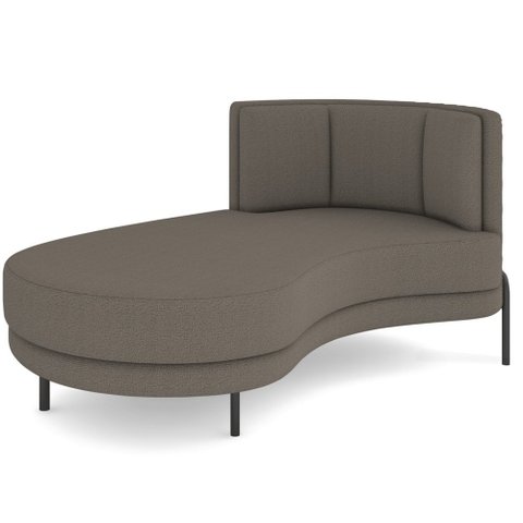 Chaise Longue Divã 164cm Braço Esquerdo Logus D06 Bouclê Bege Escuro - Mpozenato
