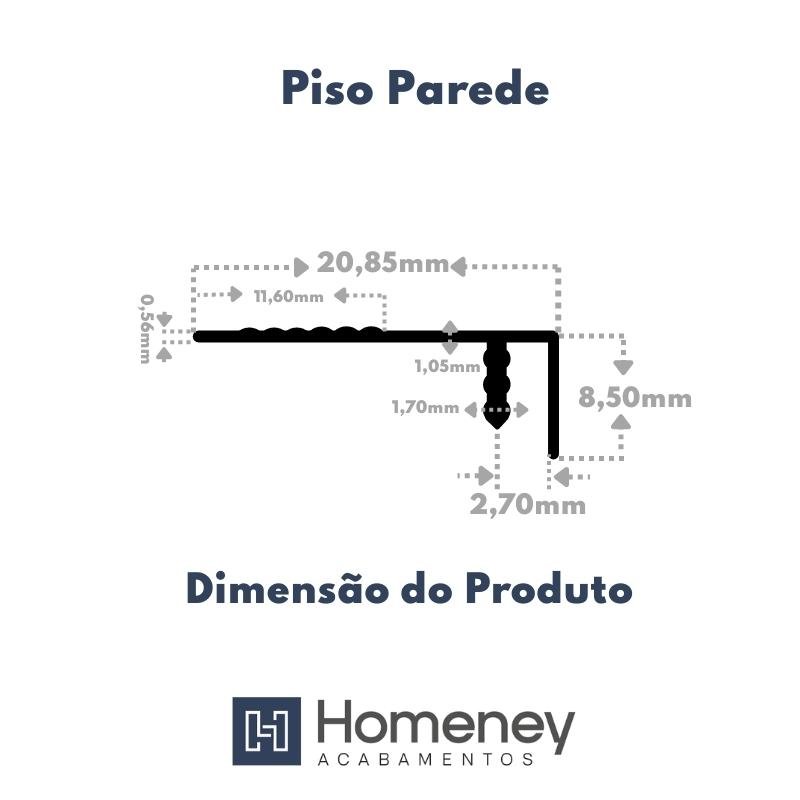 Perfil Piso Parede - Homeney - Champanhe - 1m - 2