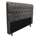 Ver imagem 4 de Kit Cabeceira + Calçadeira Baú Capitonê Livia 195cm King Size para Cama Box Corino Cinza - Gat Magaz