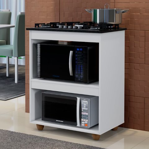 Balcão para Cooktop 5 Bocas 2 Nichos para Forno Siena - Kaike