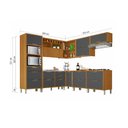 Ver imagem 2 de Cozinha Modulada 9 Peças Ângulo Torre Quente Freijó Grafite