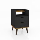 Ver imagem 4 de Kit com 2 Mesas de Cabeceira Retrô com 2 Gavetas 1 Nicho e Pés Palito Decor - Vianossa
