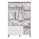 Ver imagem 3 de Guarda Roupa Infantil Lunna Retrô 3 Portas e 2 Gavetas Branco - Peternella Móveis