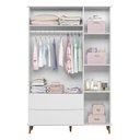 Ver imagem 4 de Guarda Roupa Infantil Lunna Retrô 3 Portas e 2 Gavetas Branco - Peternella Móveis