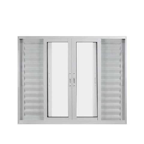 Janela de Alumínio Veneziana 120x120cm 6 Folhas Suprema Hale Esquadrias Branco