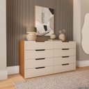 Ver imagem 1 de Cômoda Madri com 8 Gavetas 150x84cm Creme/Freijó 250697