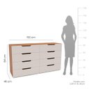 Ver imagem 3 de Cômoda Madri com 8 Gavetas 150x84cm Creme/Freijó 250697