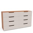 Ver imagem 2 de Cômoda Madri com 8 Gavetas 150x84cm Creme/Freijó 250697
