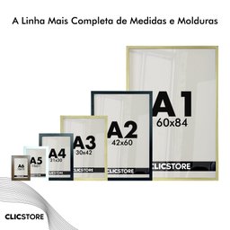 Kit 03 Moldura A3 30x42cm com Fundo para Quadros Diplomas Certificados Fotos Cor:preto - 6