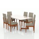Ver imagem 2 de Conjunto Sala de Jantar 6 Lugares Madeira Eucalipto Safira Marrom/Caramelo/Castor